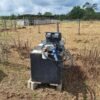 100 gallons steel black rectangular fuel transfer tank with solar battery and new 15 gpm pump
